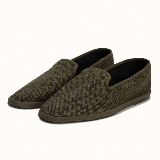 Marchesa chevrons vert kaki x Abbaye des Vaux de Cernay