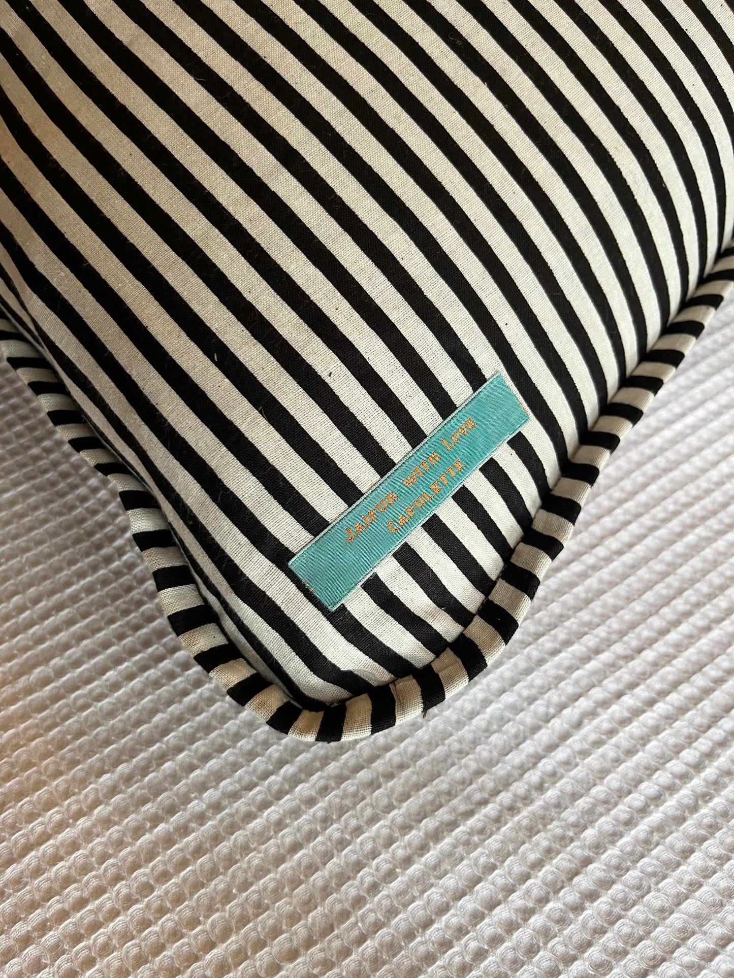 Coussin Jaipur bleu turquoise carré