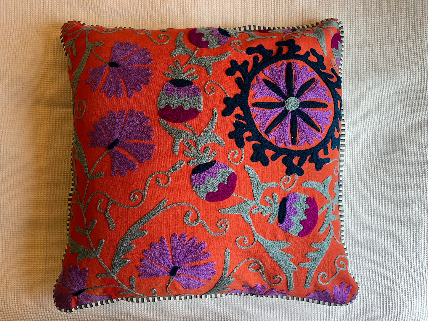 Coussin Jaipur tangerine carré