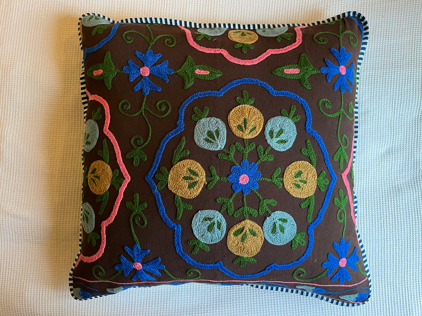 Coussin Jaipur chocolat III carré