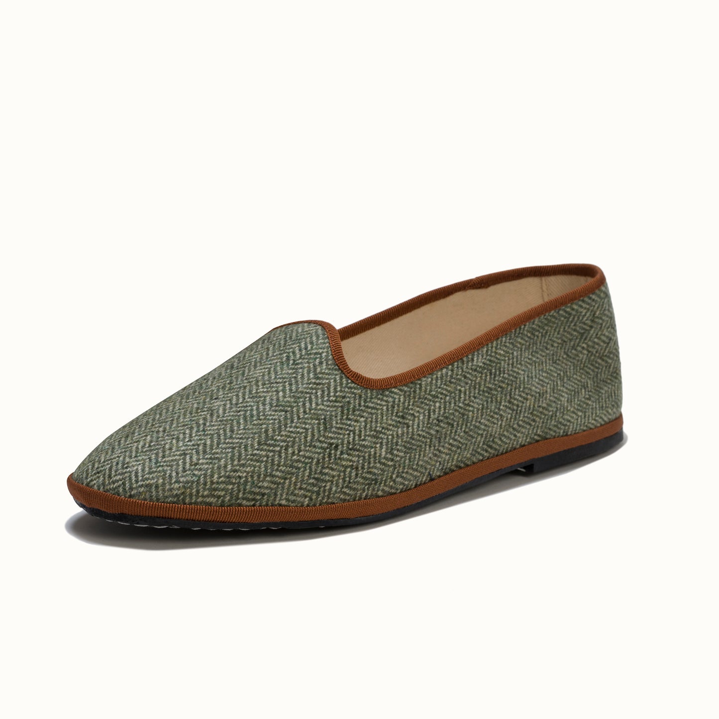 Tweed Vert Amande & Cognac