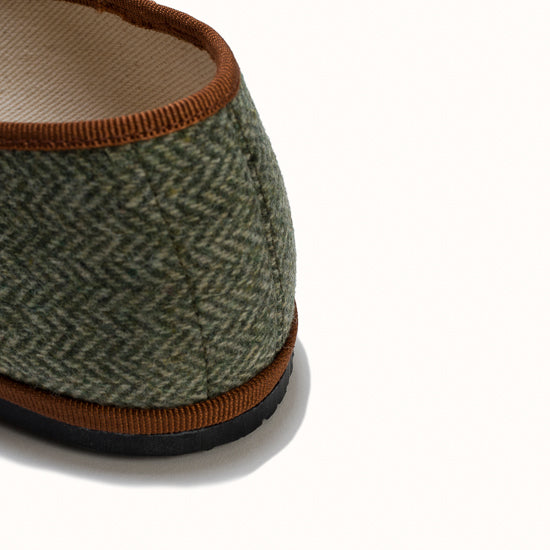 Tweed Vert Amande & Cognac