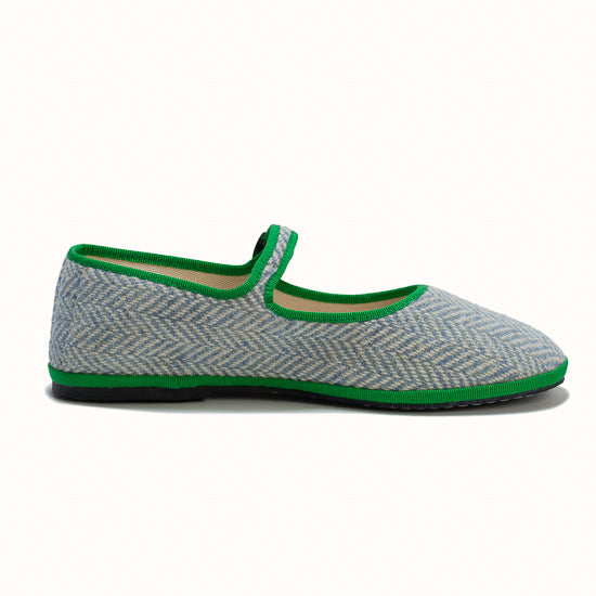 Bambina Tweed Bleu ciel & Vert Menthe