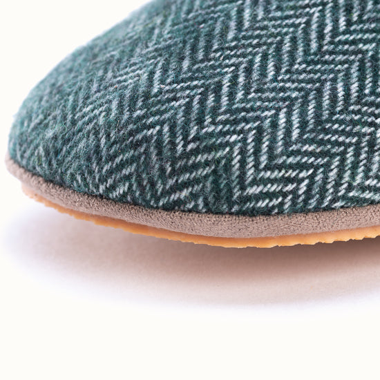 La pantoufle Tweed Vert Forêt