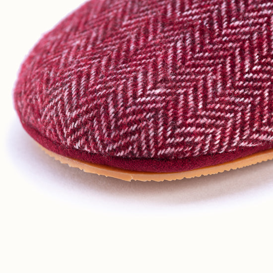 La pantoufle Tweed Bordeaux