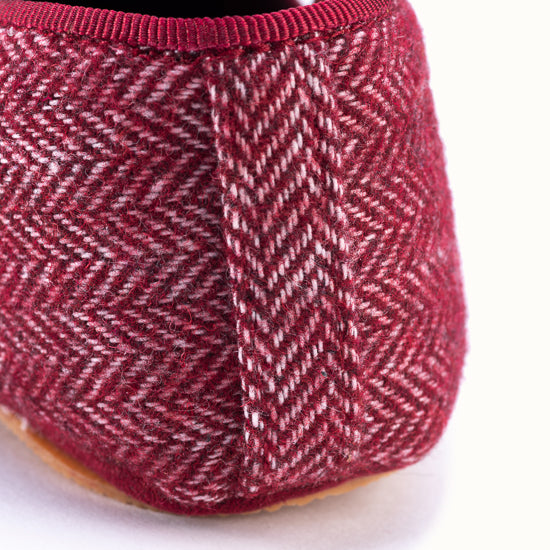 La pantoufle Tweed Bordeaux