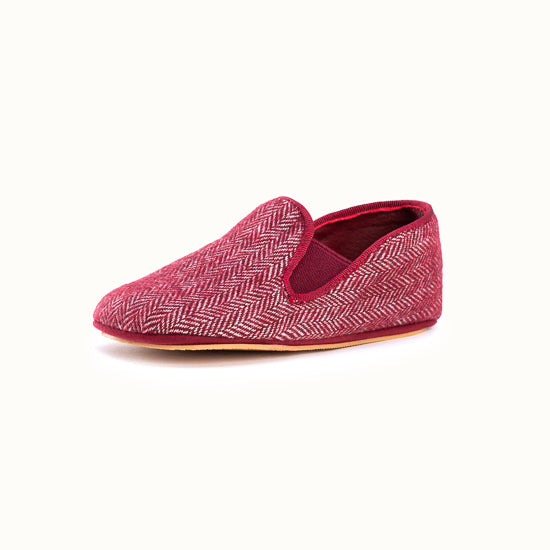 La pantoufle Tweed Bordeaux