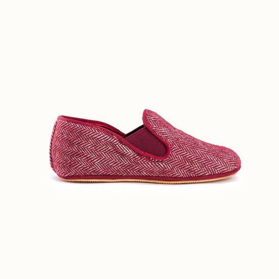 La pantoufle Tweed Bordeaux