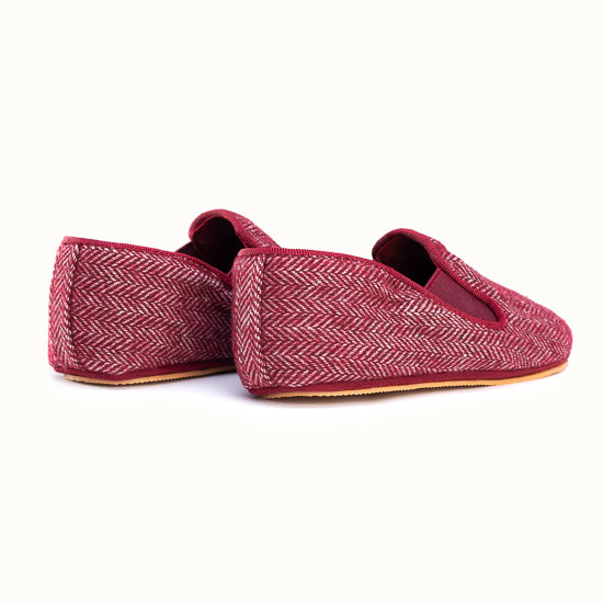 La pantoufle Tweed Bordeaux