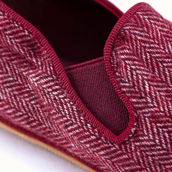 La pantoufle Tweed Bordeaux
