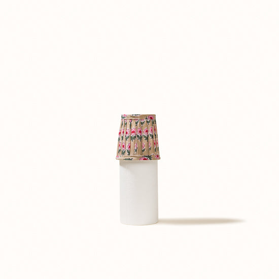 Abat Jour plissé ficelle imprimés fleurs rouge et rose