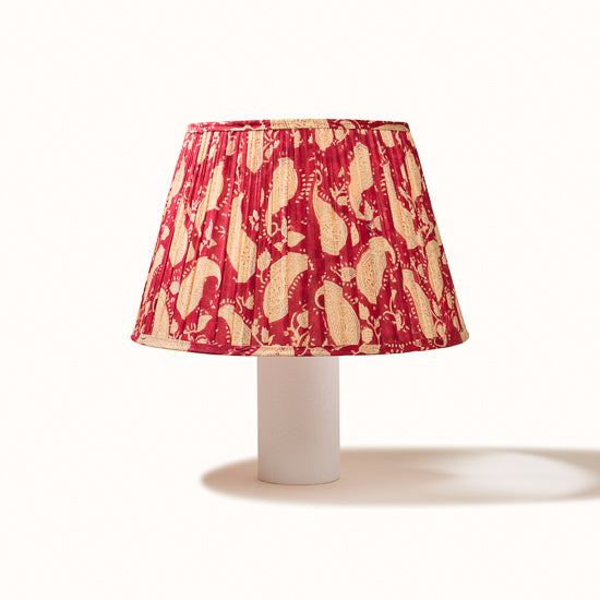 Abat Jour plissé rouge imprimés cachemire.
