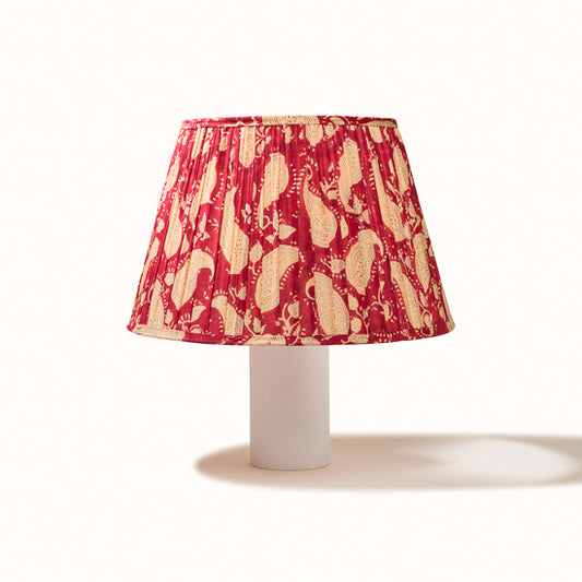 Abat Jour plissé rouge imprimés cachemire.