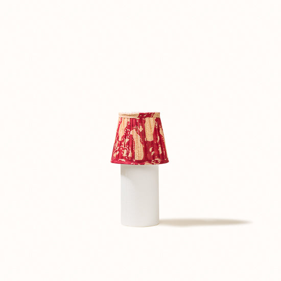 Abat Jour plissé rouge imprimés cachemire.