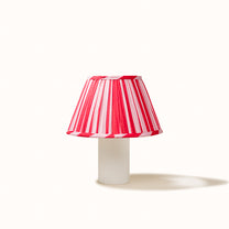 Abat Jour plissé rayé rouge et rose