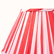 Abat Jour plissé rayé rouge et rose