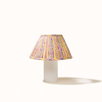 Yellow & Lilac Striped Pleated Lampshade