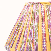 Yellow & Lilac Striped Pleated Lampshade