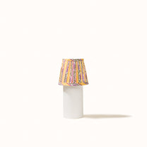 Yellow & Lilac Striped Pleated Lampshade