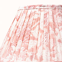 Pale Pink Pleated Lampshade with Floral Print