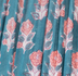 Turquoise imprimé fleurs roses