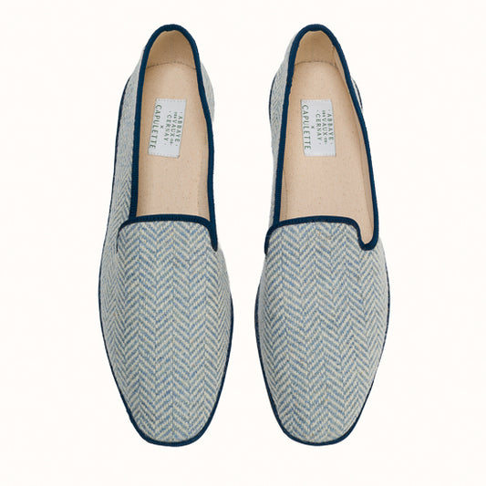 Marchesa chevrons bleu ciel x Abbaye des Vaux de Cernay