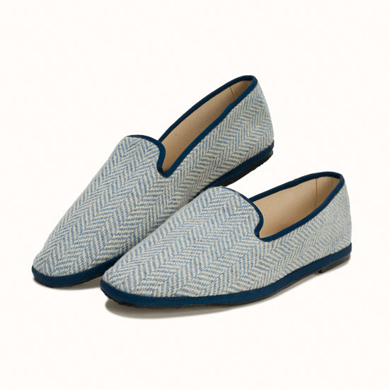 Marchesa chevrons bleu ciel x Abbaye des Vaux de Cernay