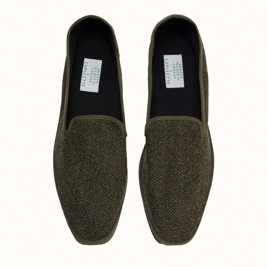 Marchesa chevrons vert kaki x Abbaye des Vaux de Cernay