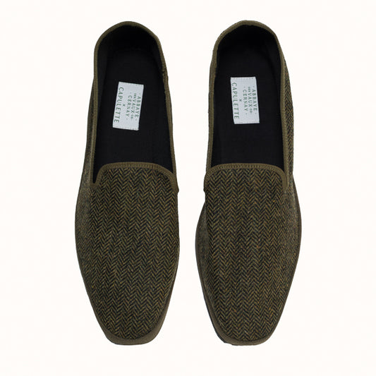 Marchesa chevrons vert kaki x Abbaye des Vaux de Cernay