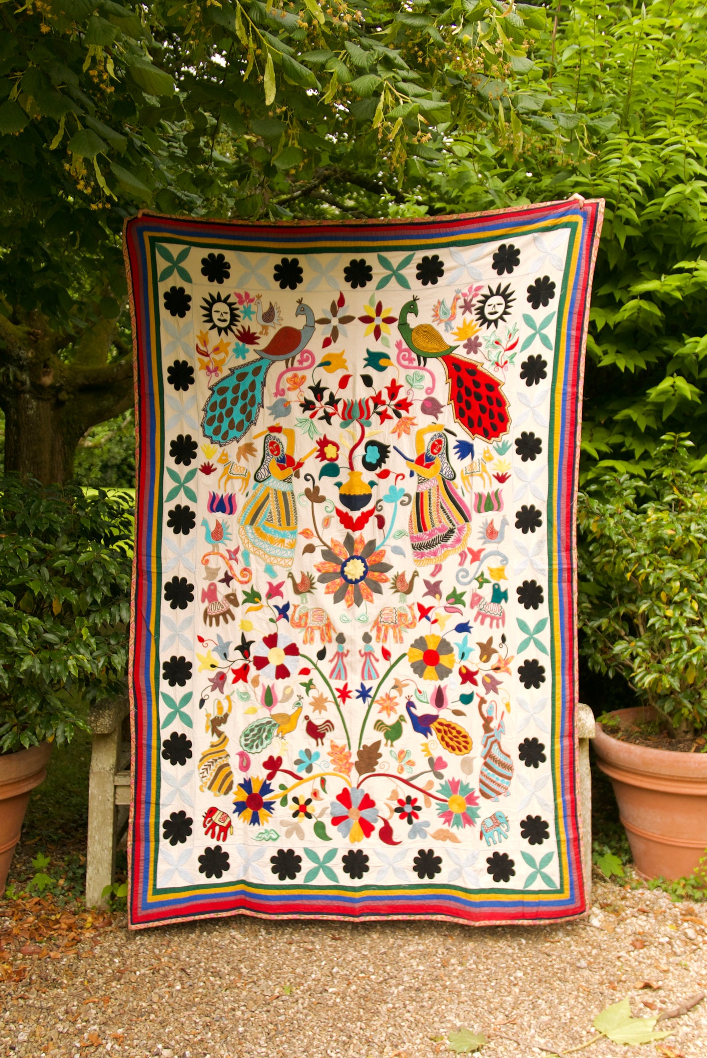 Suzani Royal Peacock Dance Tablecloth