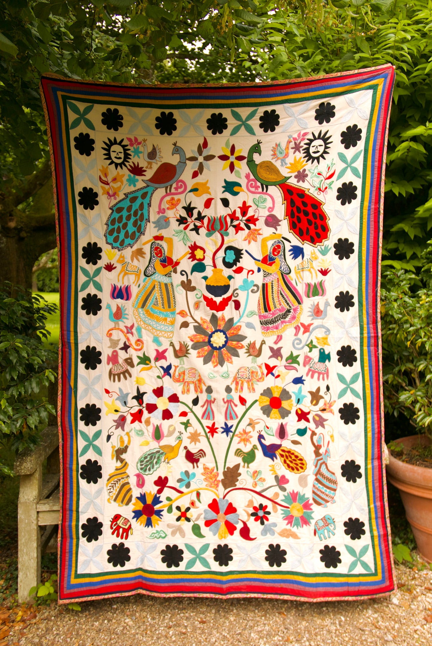 Suzani Royal Peacock Dance Tablecloth