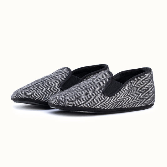 The Black Tweed Slipper